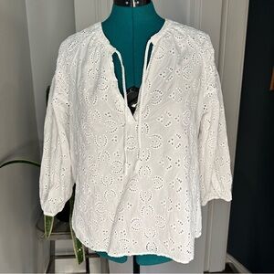 Splendid Ivory Eyelet Blouse